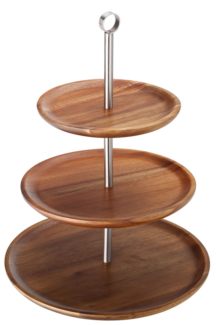 3 Tiered Acacia Sharing Platter 12, 9.75, 8.25